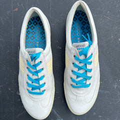 Women’s Ecco Spikeless Golf Shoe 41EU White/Blue Hydrowmax Leather