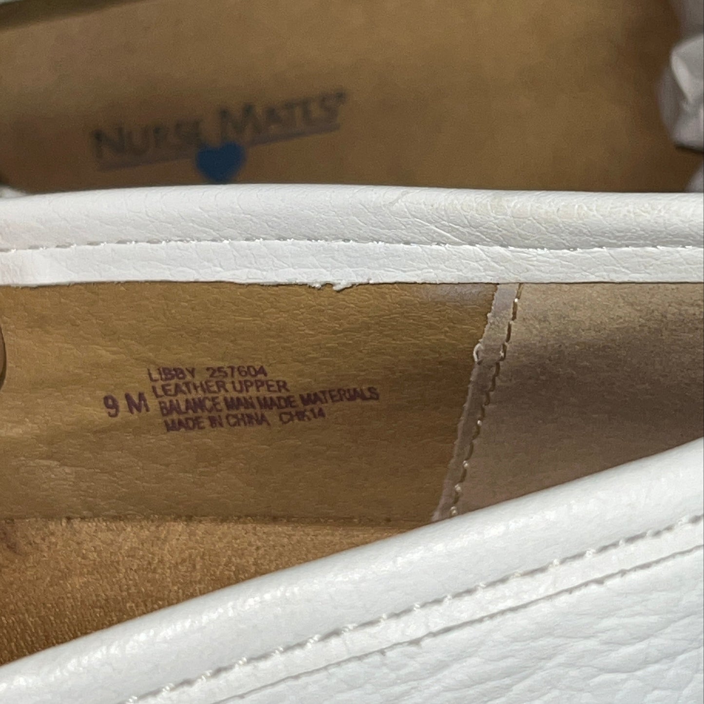 Women’s Nurse Mates Libby pillowTop lightweight Clog 9M White Leather