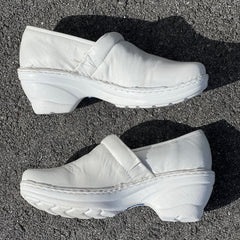 Women’s Nurse Mates Halle Pillow Top Clog 9.5M White Leather
