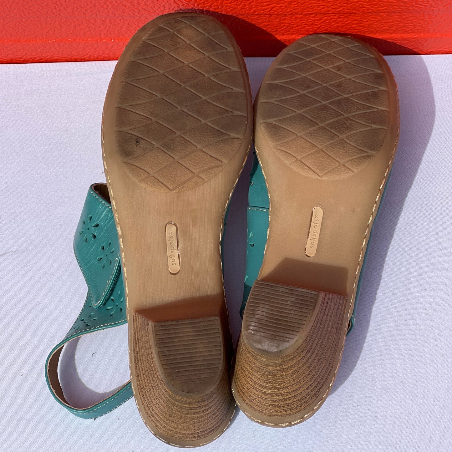 Woman’s •Safia• Gored Slingback Mary-Jane 10M Teal Leather