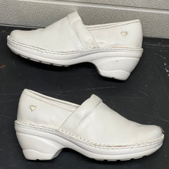 Women’s Nurse Mates Halle Pillow Top Clog 8M White Leather