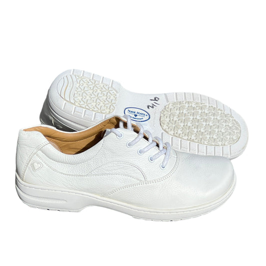 Women's  NURSE MATES  •Macie• Pillow-Top Oxford 9.5M  White Leather