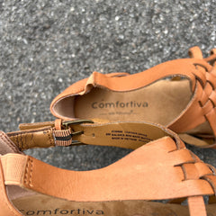 Comfortiva Women's •Rita• Huarache 8M Tan Leather