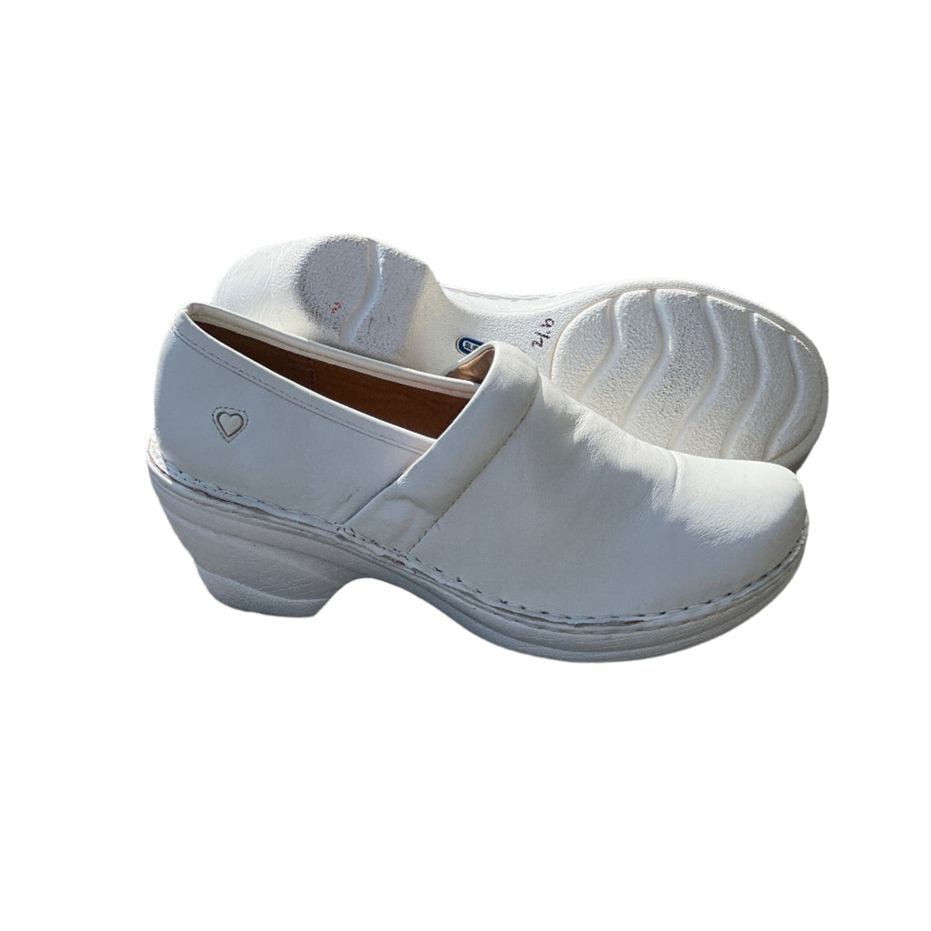 Women’s Nurse Mates Halle Pillow Top Clog 9.5M White Leather