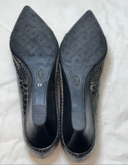 SOFFT Women's Pointed-toe Embossed Snakeskin Metallic Leather Wedge 11M