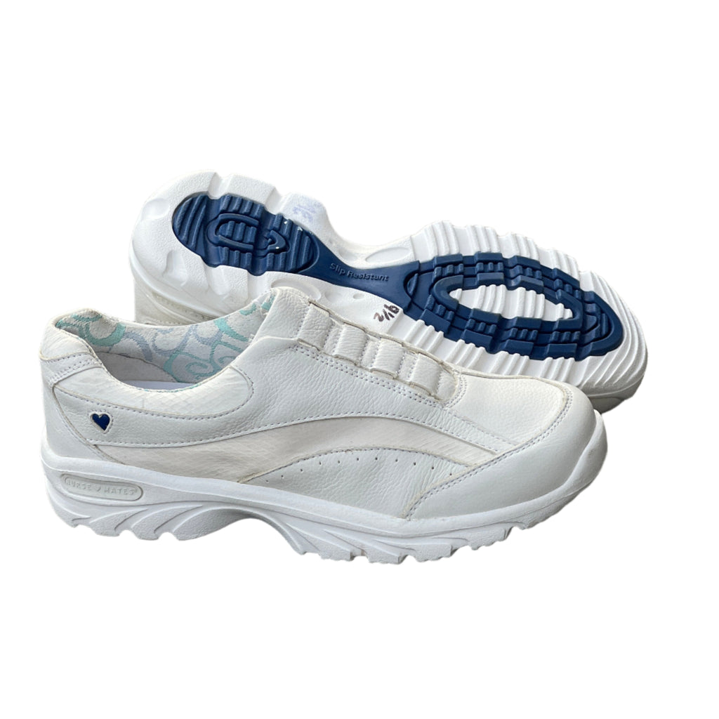 Women's NURSE MATES •Sami• Slip-on Athletic 9.5M White Leather