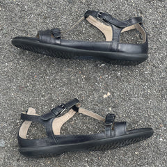 Ecco Women's T-Strap Sandal EU36M Black Leather