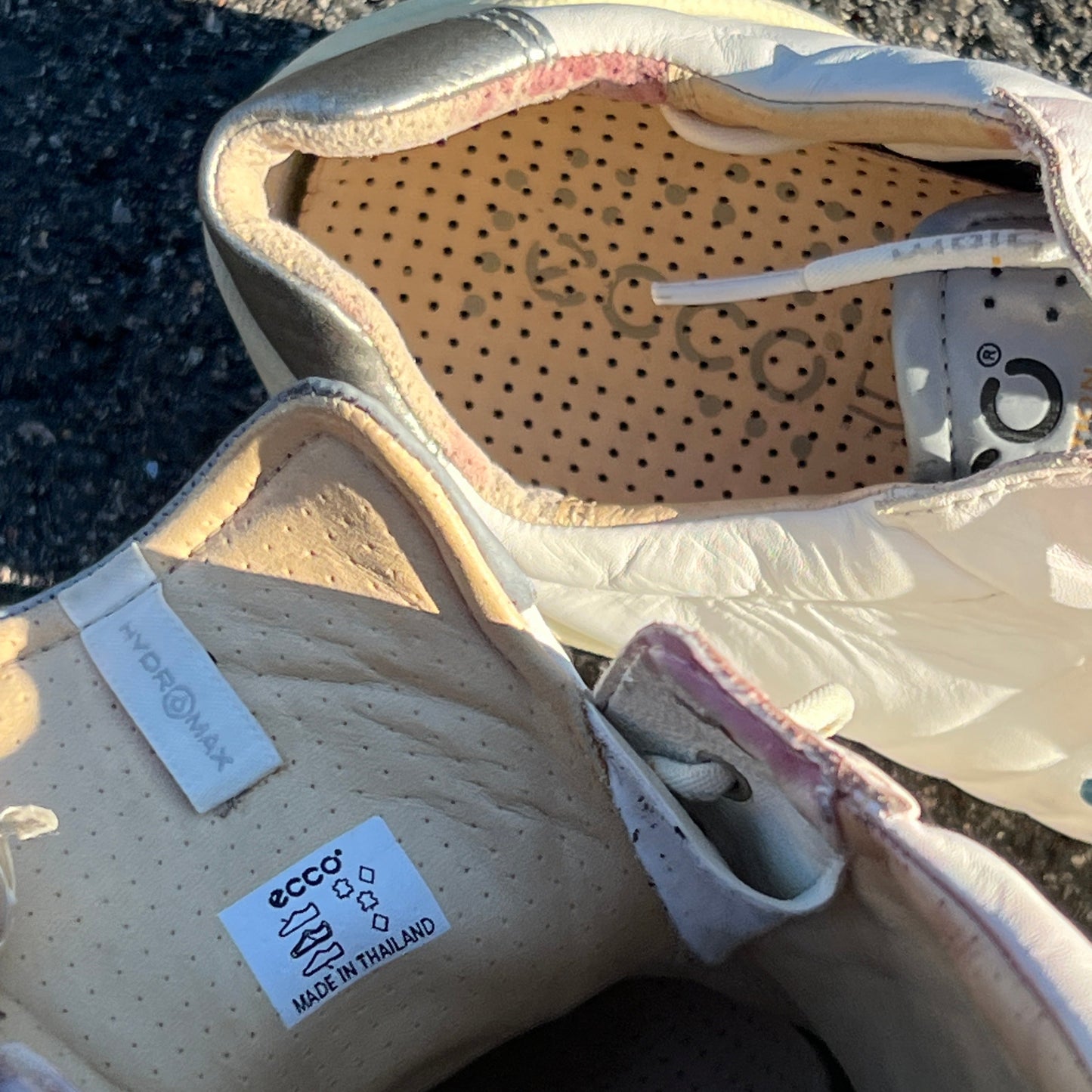 Men’s Ecco Biom Natural Motion Spikeless Golf Shoes 45EU -White/Blue- Hydromax Leather