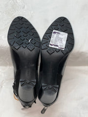 ADRIENNE VITTADINI Women's Trixie Heeled Ankle Bootie 6M Black Leather