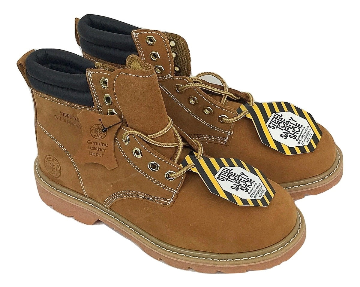 Men's JACATA 6" Classic Steel Toe Work Boot - 8605 - Tan Nubuck Leather