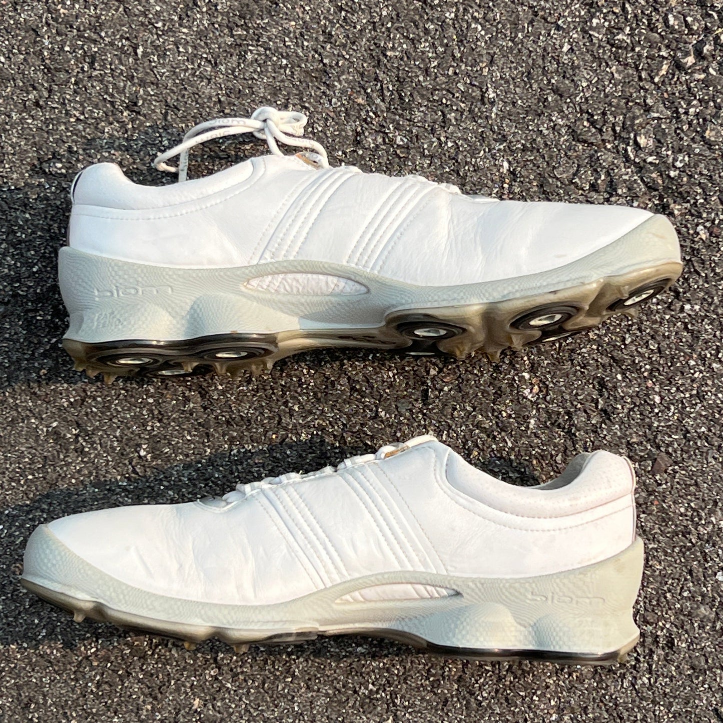 Men’s Ecco Biom Cleated Golf Shoe  46EU• White/Grey • Hydromax Yak Leather