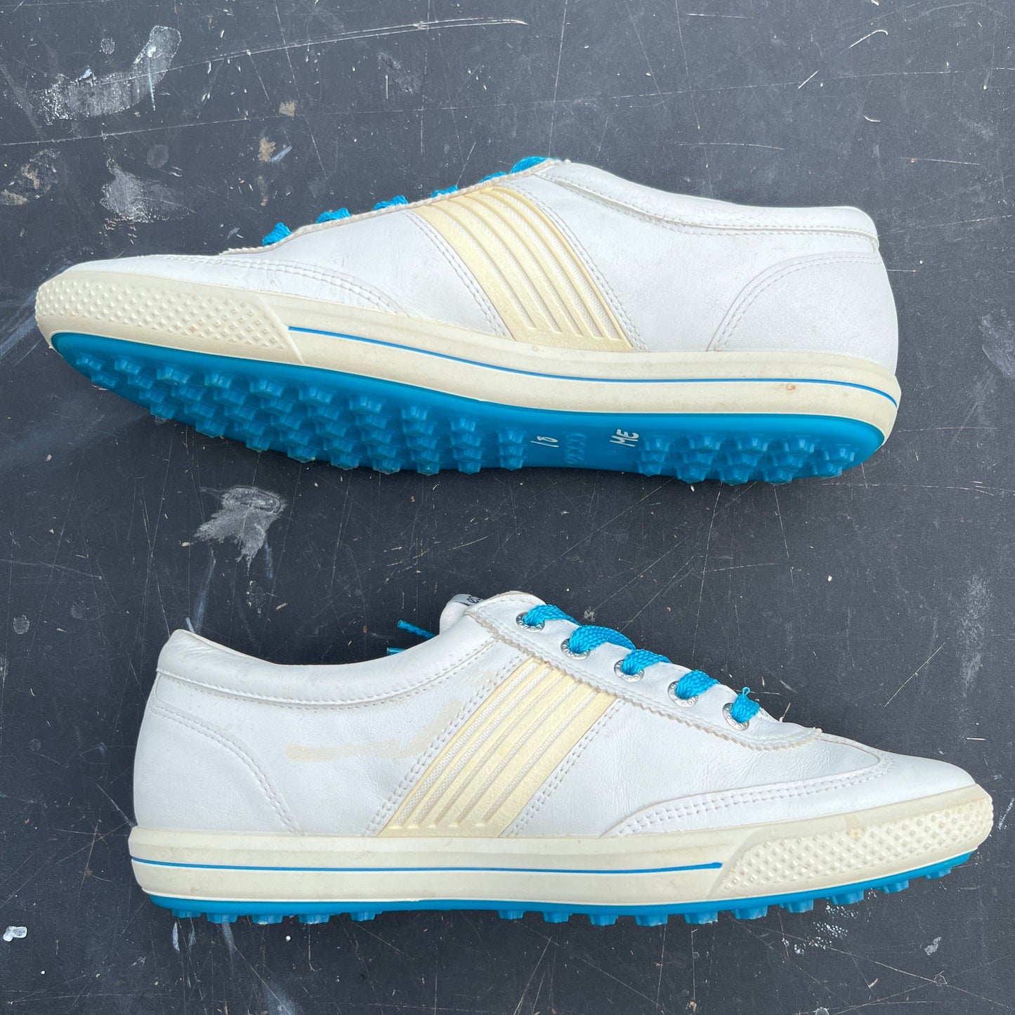 Women’s Ecco Spikeless Golf Shoe 41EU White/Blue Hydrowmax  Leather