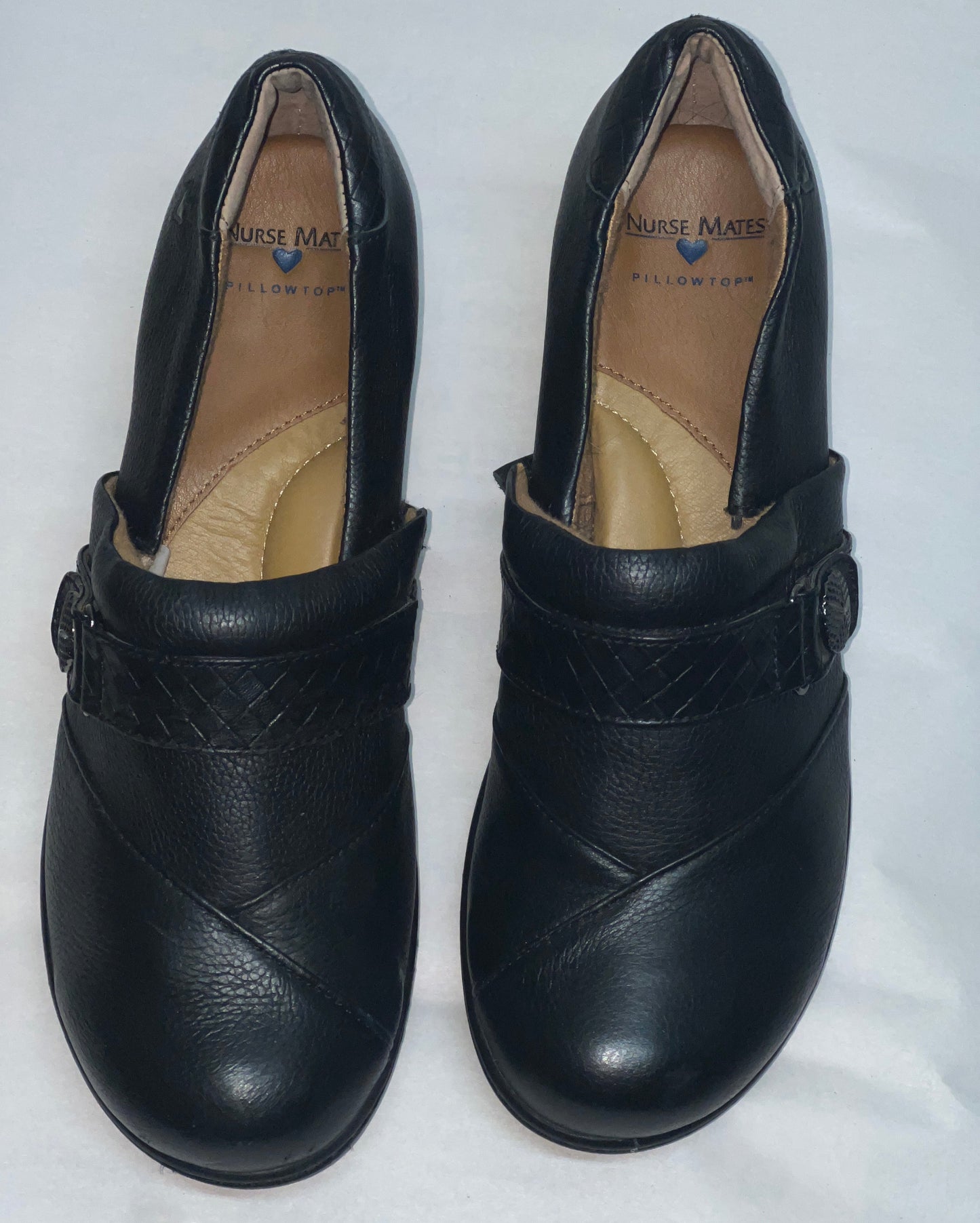 Women’s Nurse Mates Kris Pillow-top lightwiect Comfort  Clog 11M Black leather