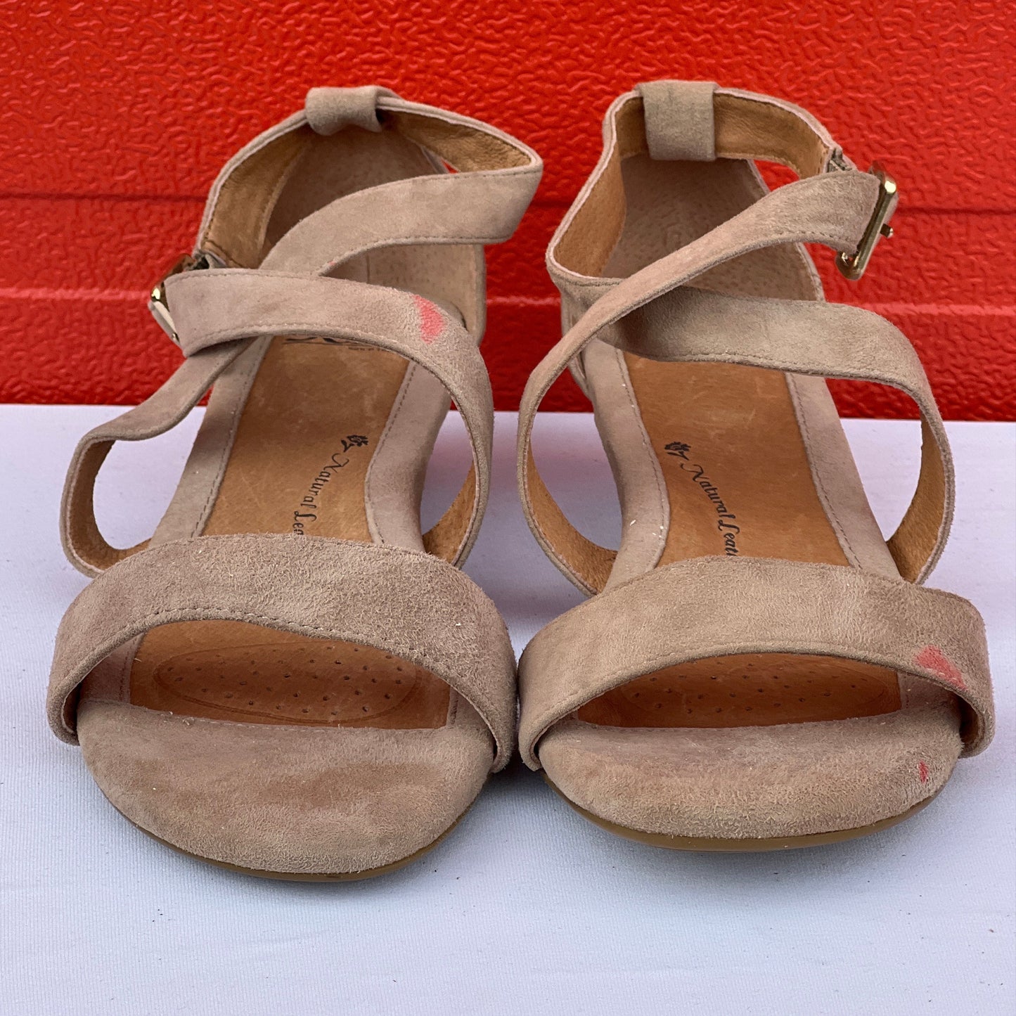 Woman’s Sofft Innis Wedge Sanda 9W Baywater Suede Leather