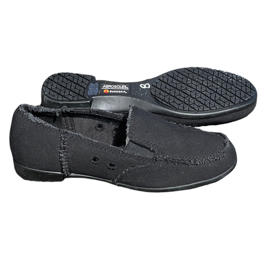 (Aerosoles SureGrip Women's •You Betcha• Non-Slip Flats 8M Black Canvas