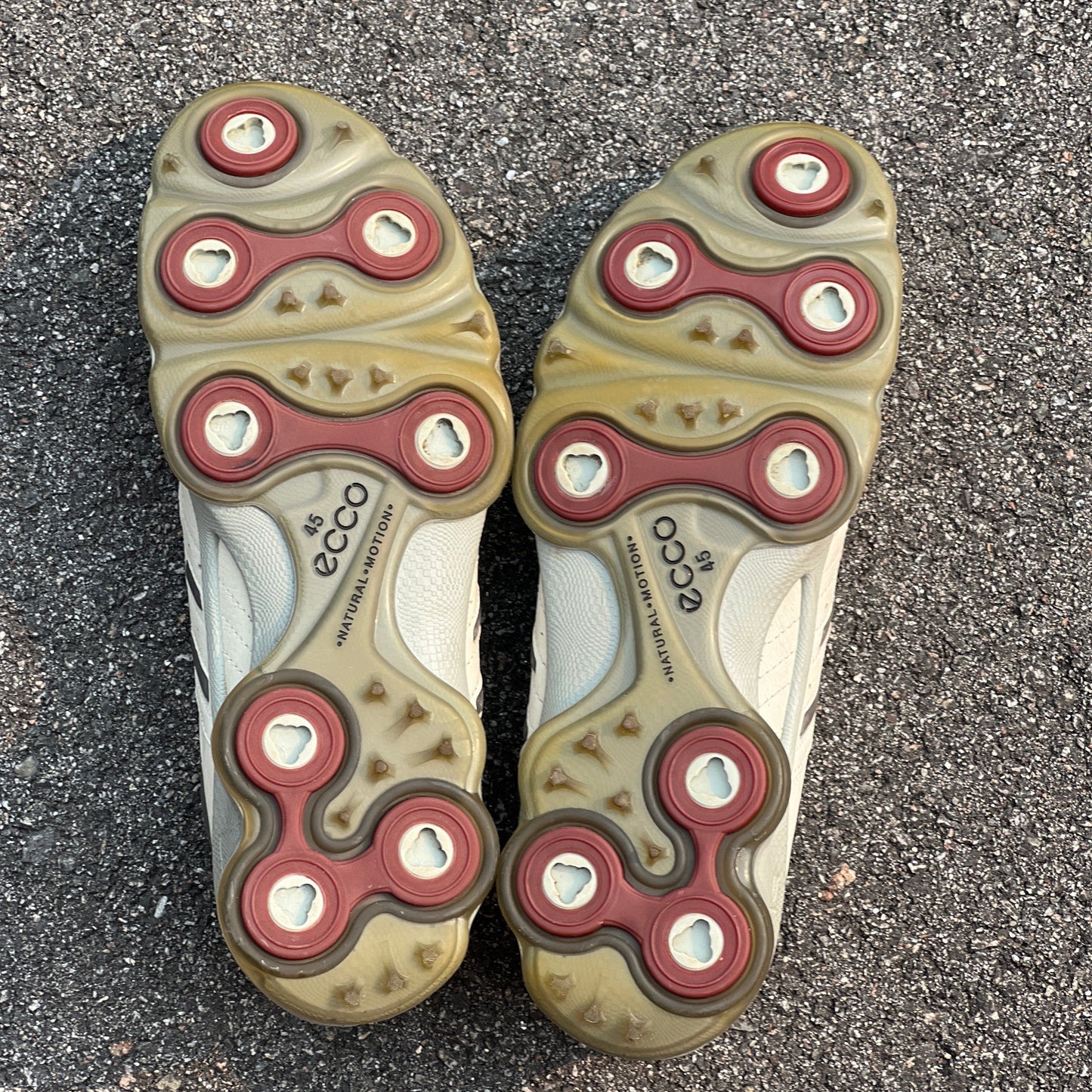 Men’s Ecco Biom Cleated Golf Shoe  45EU •White/Red• Hydromax Yak Leather