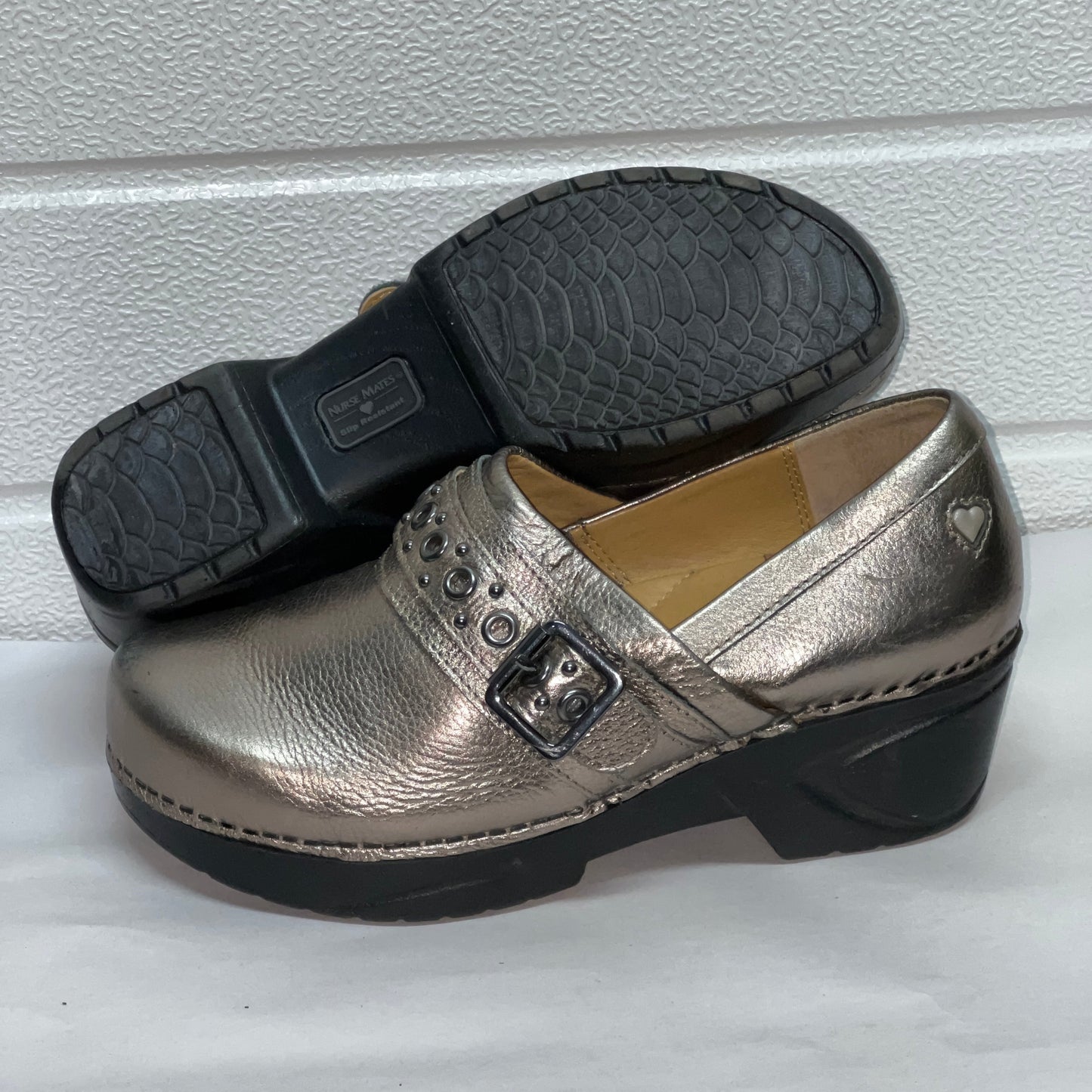 Women’s Nurse Mates Chelsea  Pillow-top Clog 8M Anthracite Leather