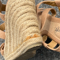 Woman’s  Euro Soft by Sofft Jute Wrapped Platform Sandal  8M Beige Textile
