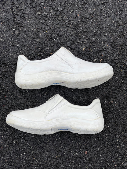 Women's  NURSE MATES  •Andres•  Twin-Gored  Pillow-Top Slip-on 9M  White Leather