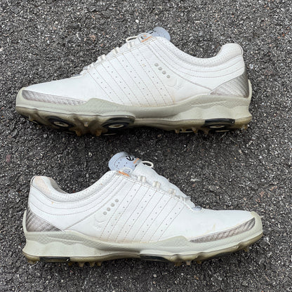 Women’s Ecco  Biom spiked Golf Shoes 38EU -white/grey- Hydromax Yak Leather