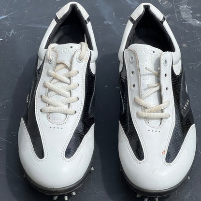 Womens ECCO Golf shoes 39EU White/Black Hydromax Leather