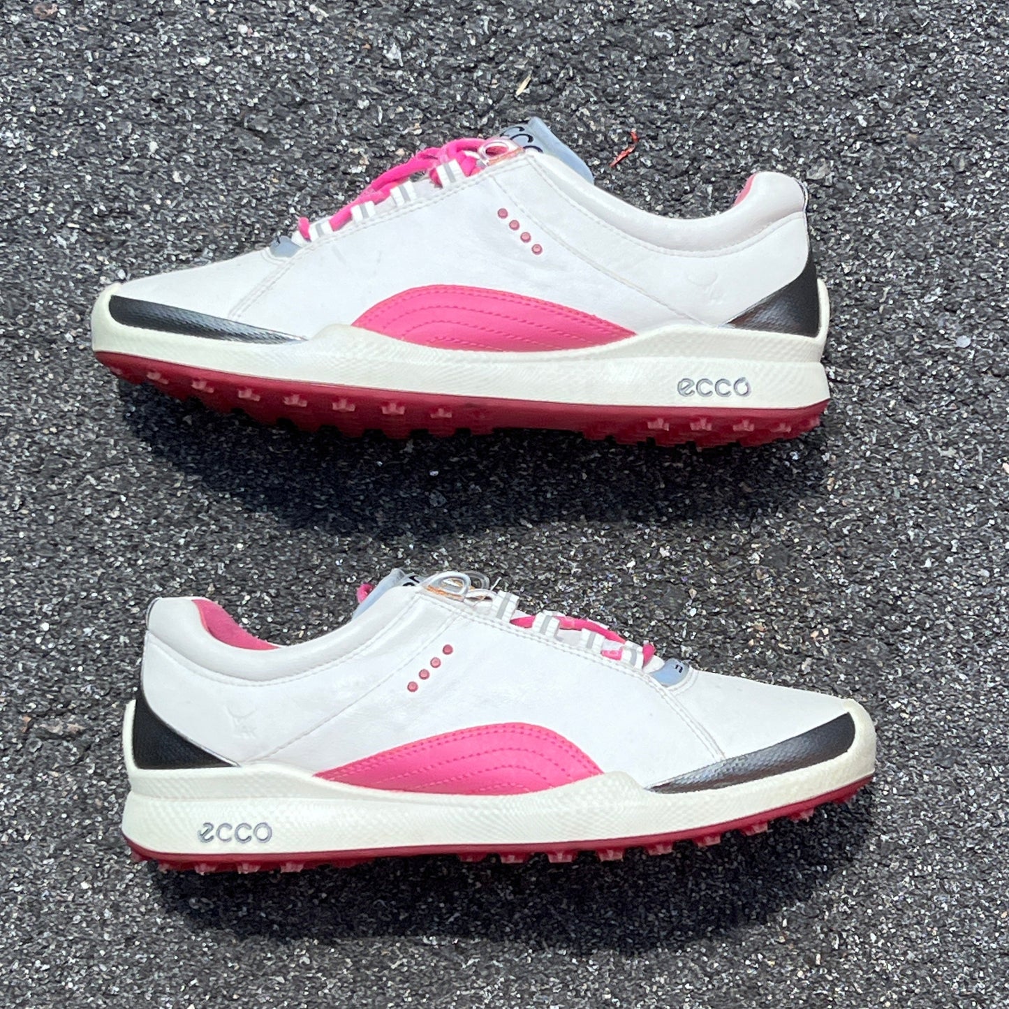 Women’s Ecco  Biom Spikeless Golf Shoes 39EU -White/Pink- Hydromax Yak Leather