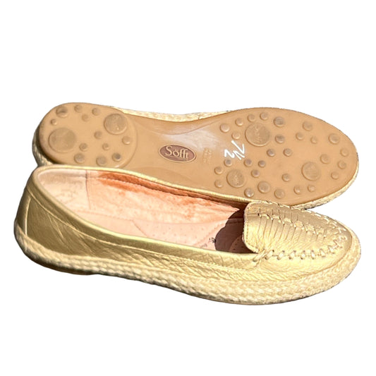 Woman’s Sofft Malila Jute Wrapped Slip-on Moc 7.5M Gold Leather