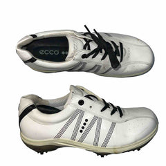 Women’s Ecco    Leather Spiked Golf Shoe 39  White/Black