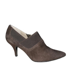 ELLEN TRACY Women's • Pointed Shootie Brown Suede 8M