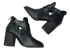 Women’s Black Leather Ankle Boots by Isola