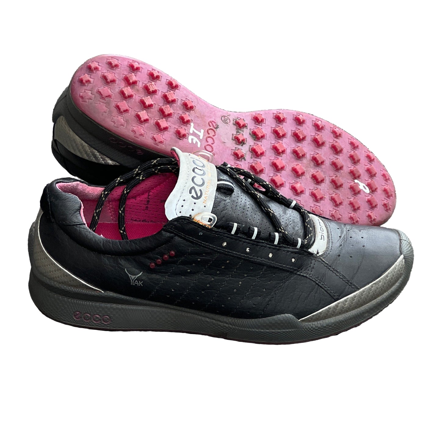 Women’s Ecco  Biom Spikeless Golf Shoes 39EU -Black/Pink- Hydromax Yak Leather