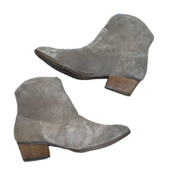 Sofft Womens Padma  Western  Bootie Taupe Velour Suede Stone  8M