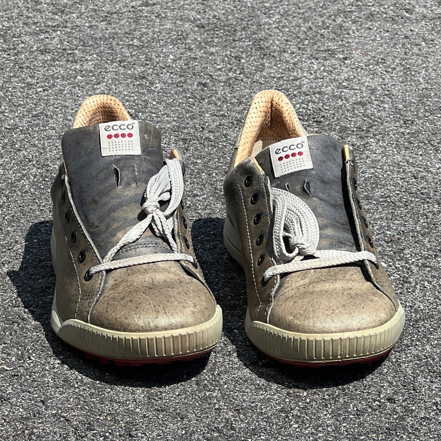 Men’s Ecco Street Premier Cleat-less Golf Shoe 45EU • Khaki • Hydromax Leather