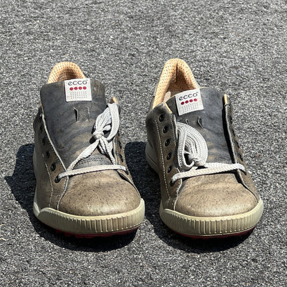 Men’s Ecco Street Premier Cleat-less Golf Shoe 45EU • Khaki • Hydromax Leather