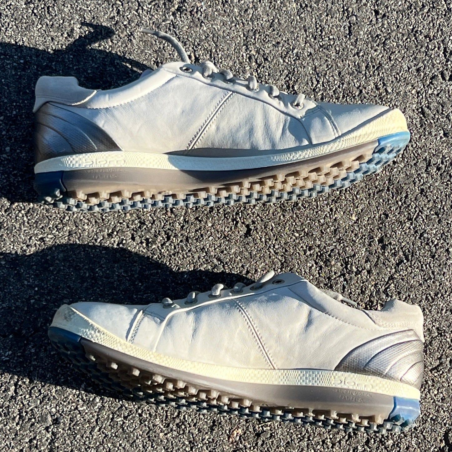 Men’s Ecco  Biom Spikeless Golf Shoes 44EU -Grey/Blue- Hydromax Yak Leather