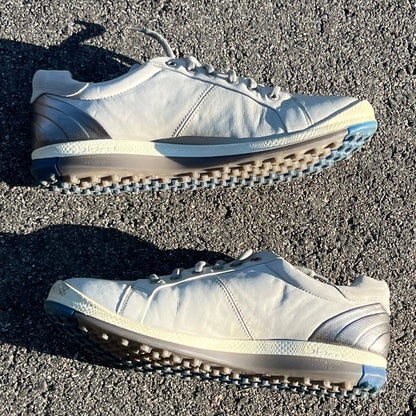 Men’s Ecco  Biom Spikeless Golf Shoes 44EU -Grey/Blue- Hydromax Yak Leather