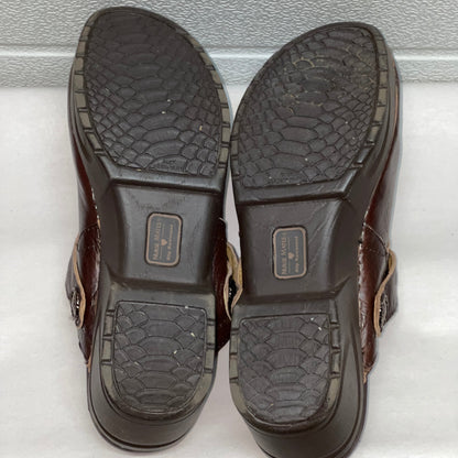 Women’s Nurse Mates Casey Pillow-top Open-back Clog 9M Brown Leather