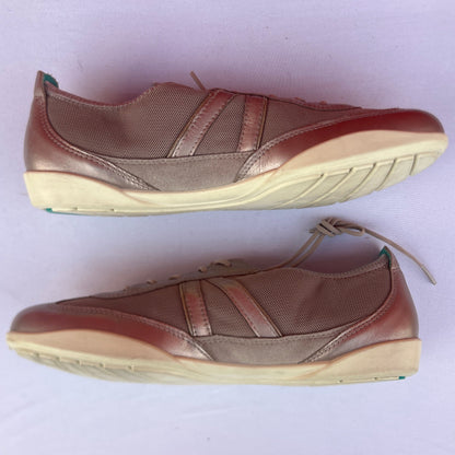 Woman’s Ecco  ECCO Bluma  Lace Oxford  39M Metallic Taupe Mesh/Leather