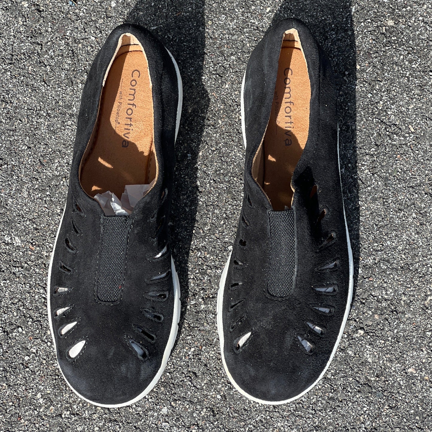 Comfortiva by SoftSpots Women’s •Tinsley•  Comfort Slip-on 7.5M Black Suede