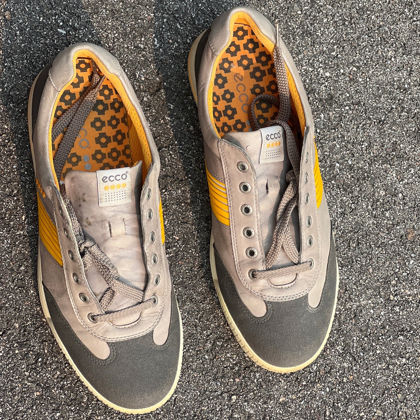 Men’s Ecco Street Premier Cleat-less Golf Shoe 45EU • Grey/Citron • Leather