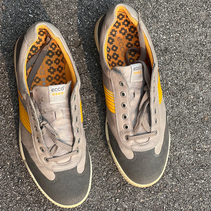 Men’s Ecco Street Premier Cleat-less Golf Shoe 45EU • Grey/Citron • Leather