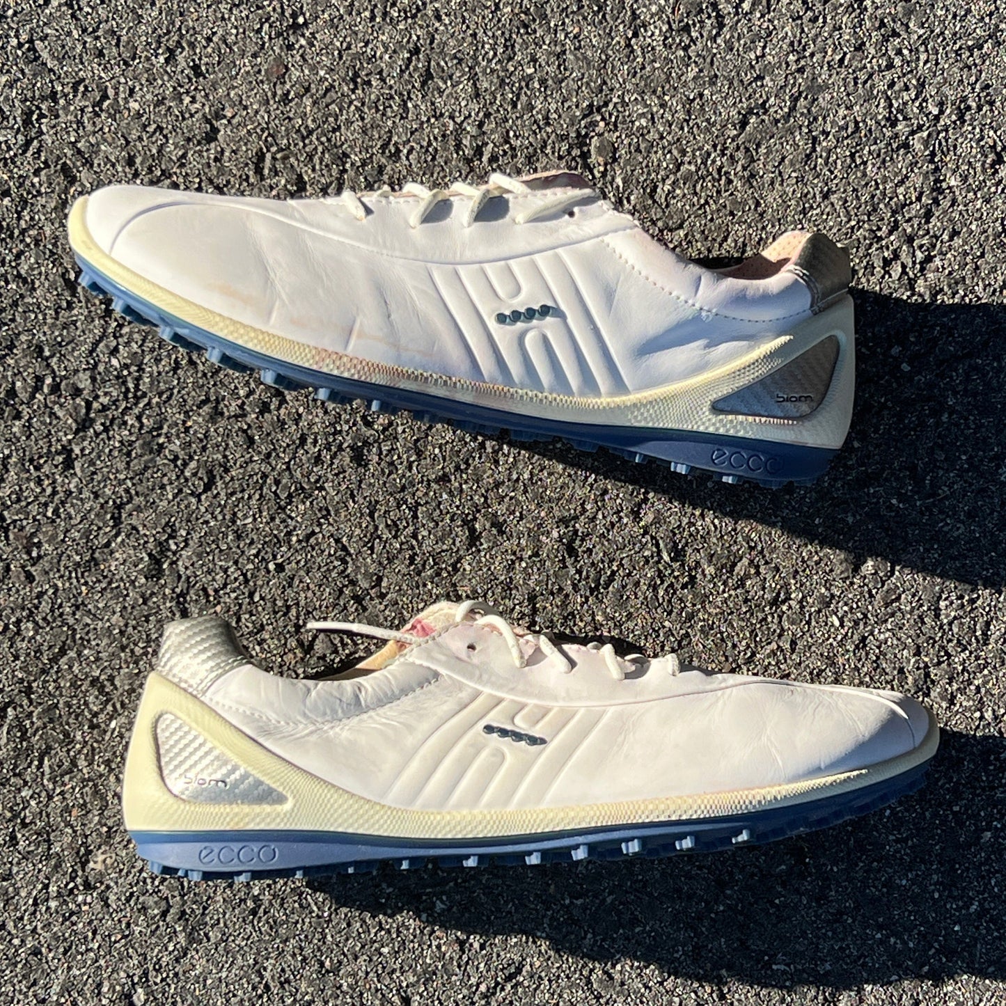 Men’s Ecco  Biom Natural Motion Spikeless Golf Shoes 45EU -White/Blue- Hydromax Leather