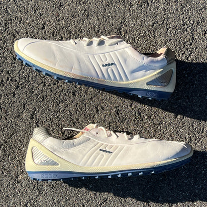Men’s Ecco  Biom Natural Motion Spikeless Golf Shoes 45EU -White/Blue- Hydromax Leather