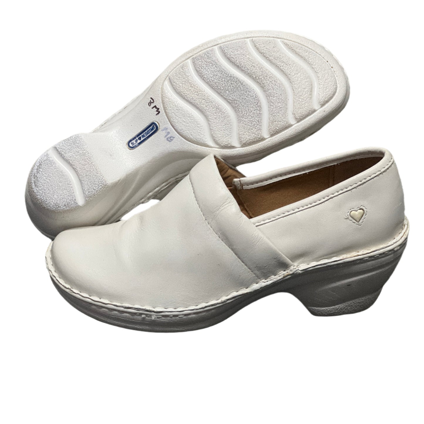 Women’s Nurse Mates Halle  Pillow Top Clog  8M White Leather