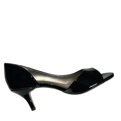 TAHARI Women's  •Race• Peep-toe Pump Black Patent