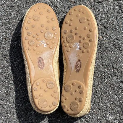 Woman’s Sofft Malila Jute Wrapped Slip-on Moc 7.5M Gold Leather