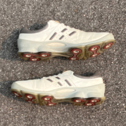 Men’s Ecco Biom Cleated Golf Shoe  45EU •White/Red• Hydromax Yak Leather