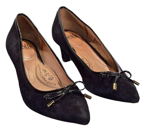 SOFFT Women's •Annabeth•  Kitten Heel Pump - Black Suede - Size 6.5M