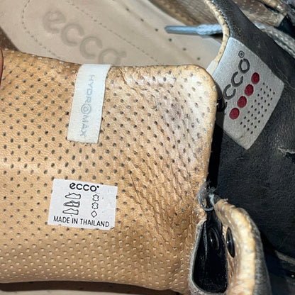 Men’s Ecco Biom Cleated Golf Shoe 45EU • Black/Citron • Hydromax Yak Leather