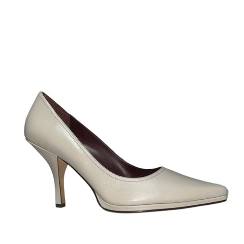 TAHARI Women's Calypso  High-Heeled Leather-soled Platform Pump  - Winter White  Leather 8.5M